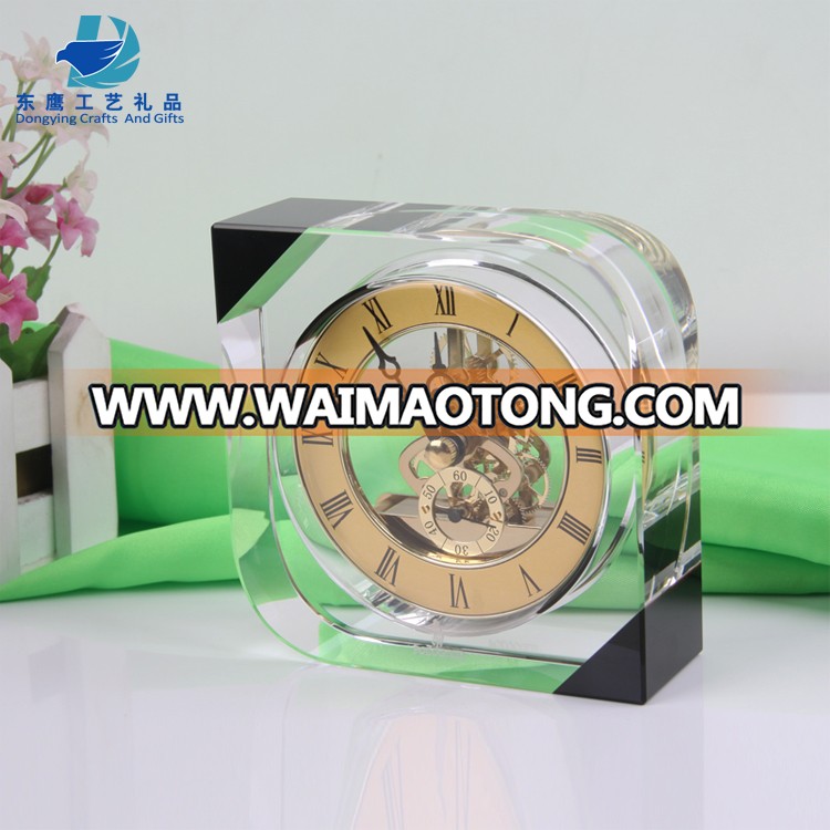 newdesign High quality clear crystal clock decorative table clock