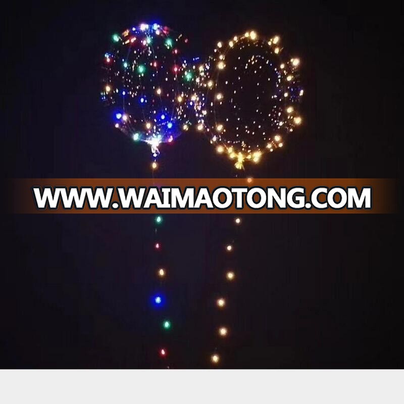 18inch Clear LED Helium Bobo Balloons with Copper LED Light Bar, String Light Creative Balloon for Birthday Wedding Christmas