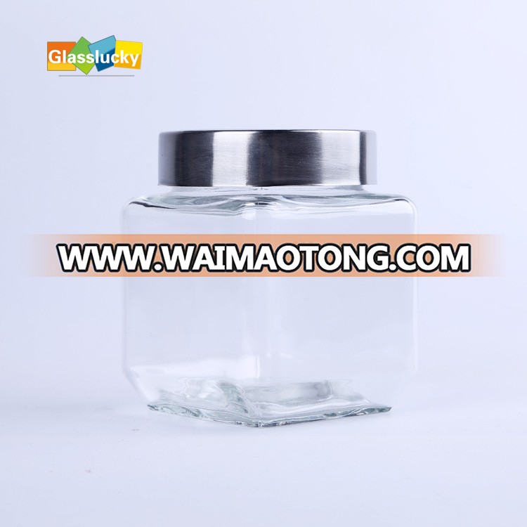 wholesale 200ml square glass jar with metal lid for honey,glass jars,jars with metal lid