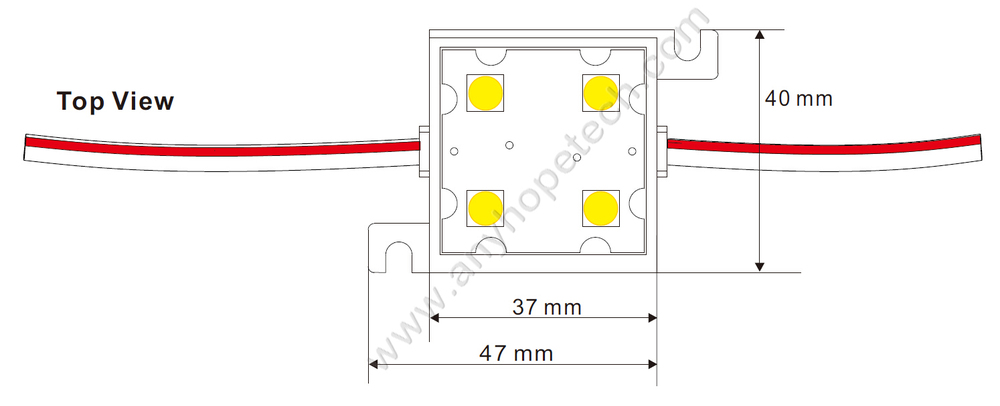 Plastic housing 4LEDs DC12V cob led module