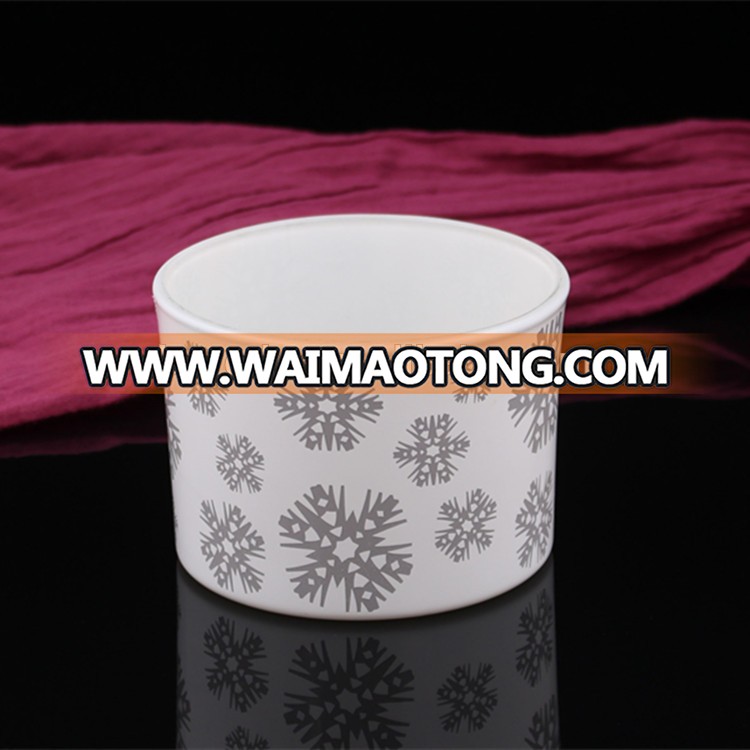 BOYE white coating with gold high quality scented candle glass jars