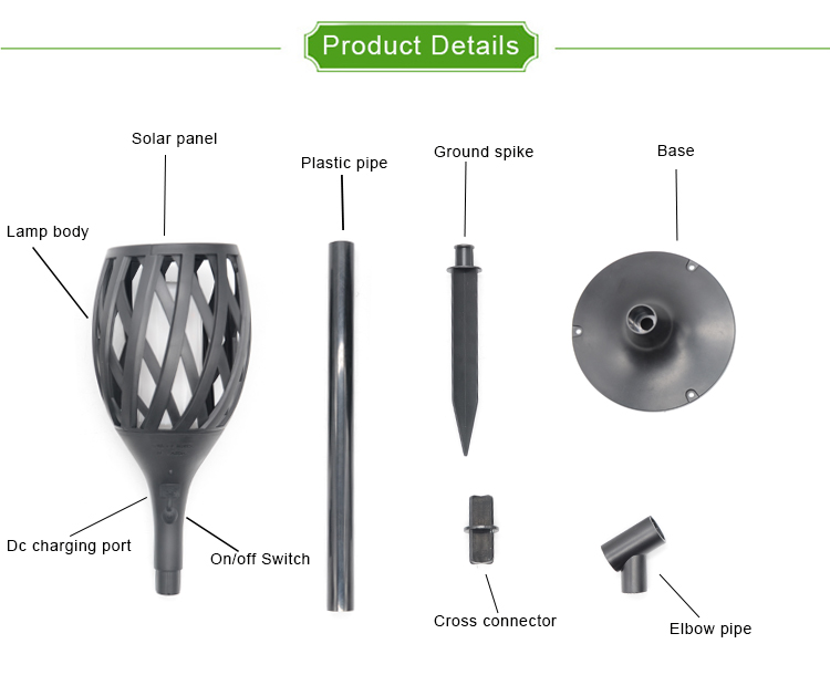 2018 New Solar Flame light with patent solar flame flickering lamp torch