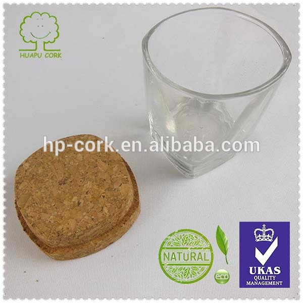 shaped cork lid for glass cup