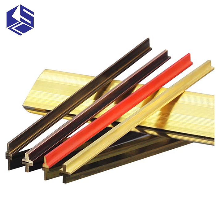 Brass tile corner trim Brass flooring transiton strip for sale