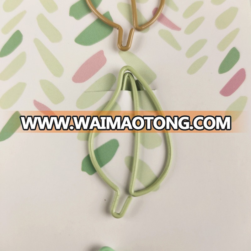 Varnish plated  lovely leaves shaped  paper clips