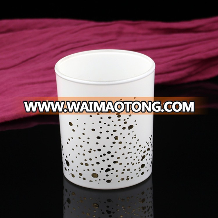 BOYE white coating with gold high quality scented candle glass jars