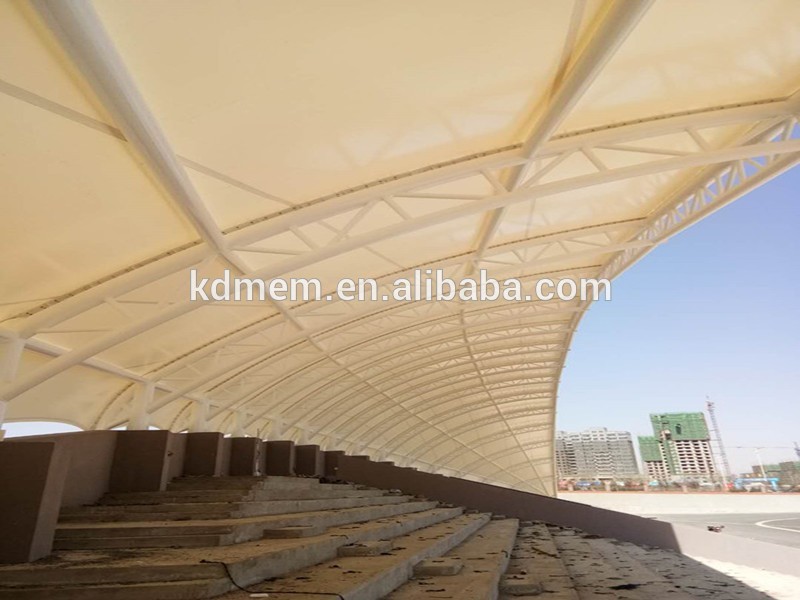 pvdf tensile membrane structure project site installation good quality