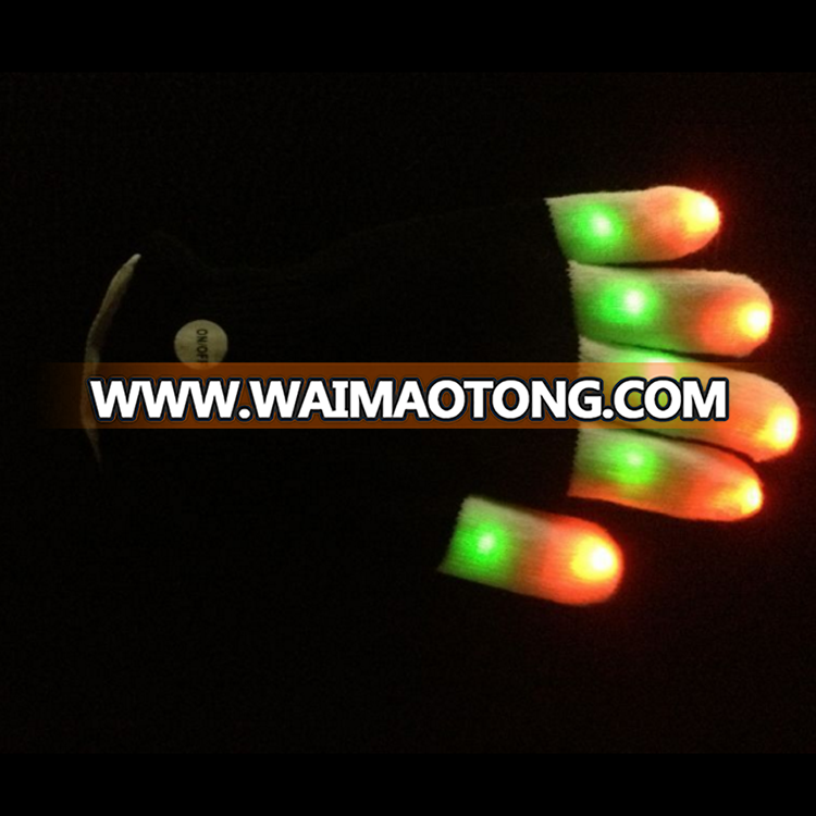 Black Color Christmas LED Finger Light Glove