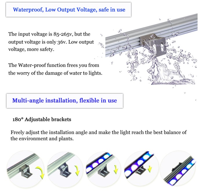 1000K white blue green uv full spectrum 45 inch 36x3w 108w coral reef used led aquarium light