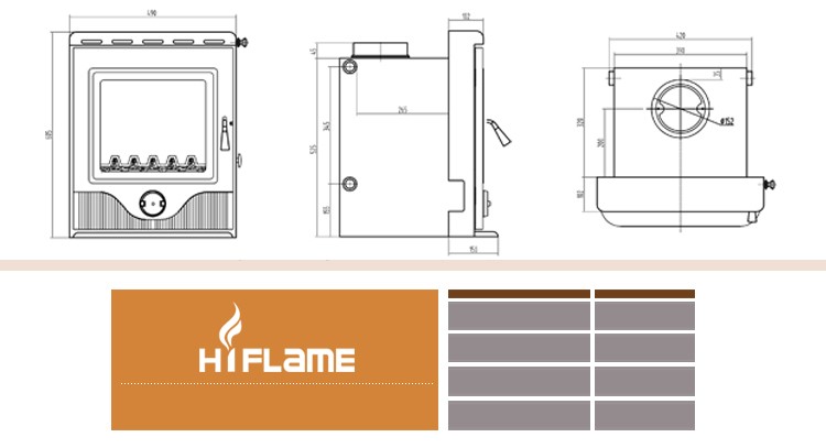 HF357IB Cast iron water jacket wood burning fireplace insert