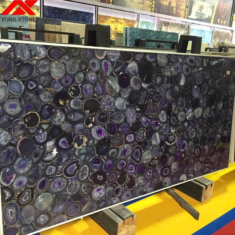 Brazilian raw purple agate stones slab