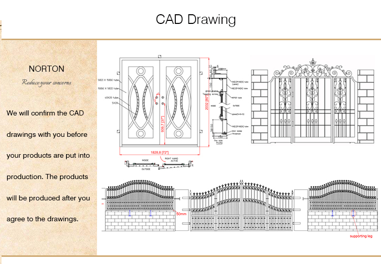 Classic western arch iron main gate designs for sale NTBM-076A