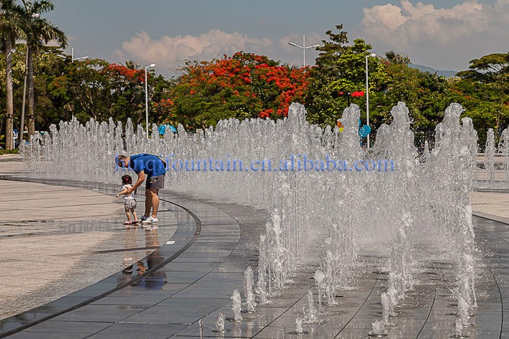 Chinese Led Light Water Sheet Dancing Dry Fountain Underground Design