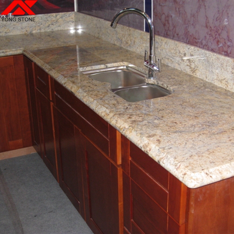 Professional precut kitchen countertop granite Diamond flowers yellow