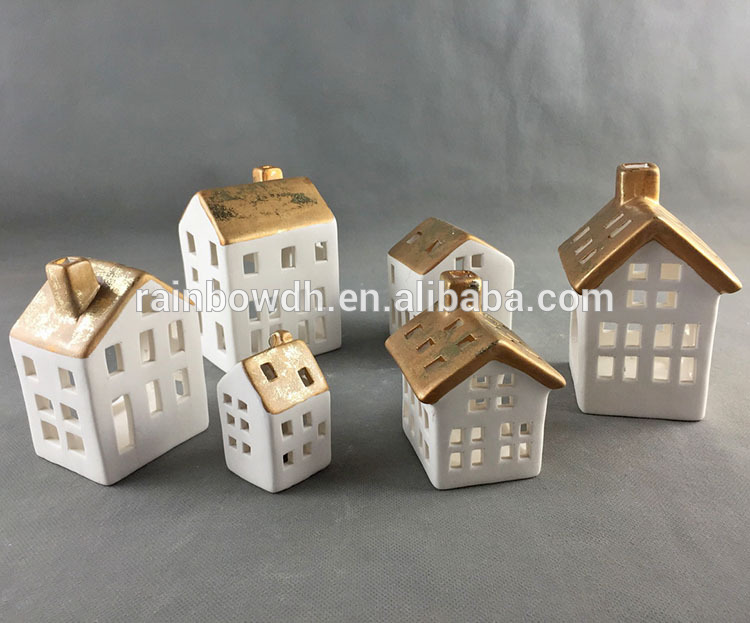 Gold Ceramic Christmas House Decor