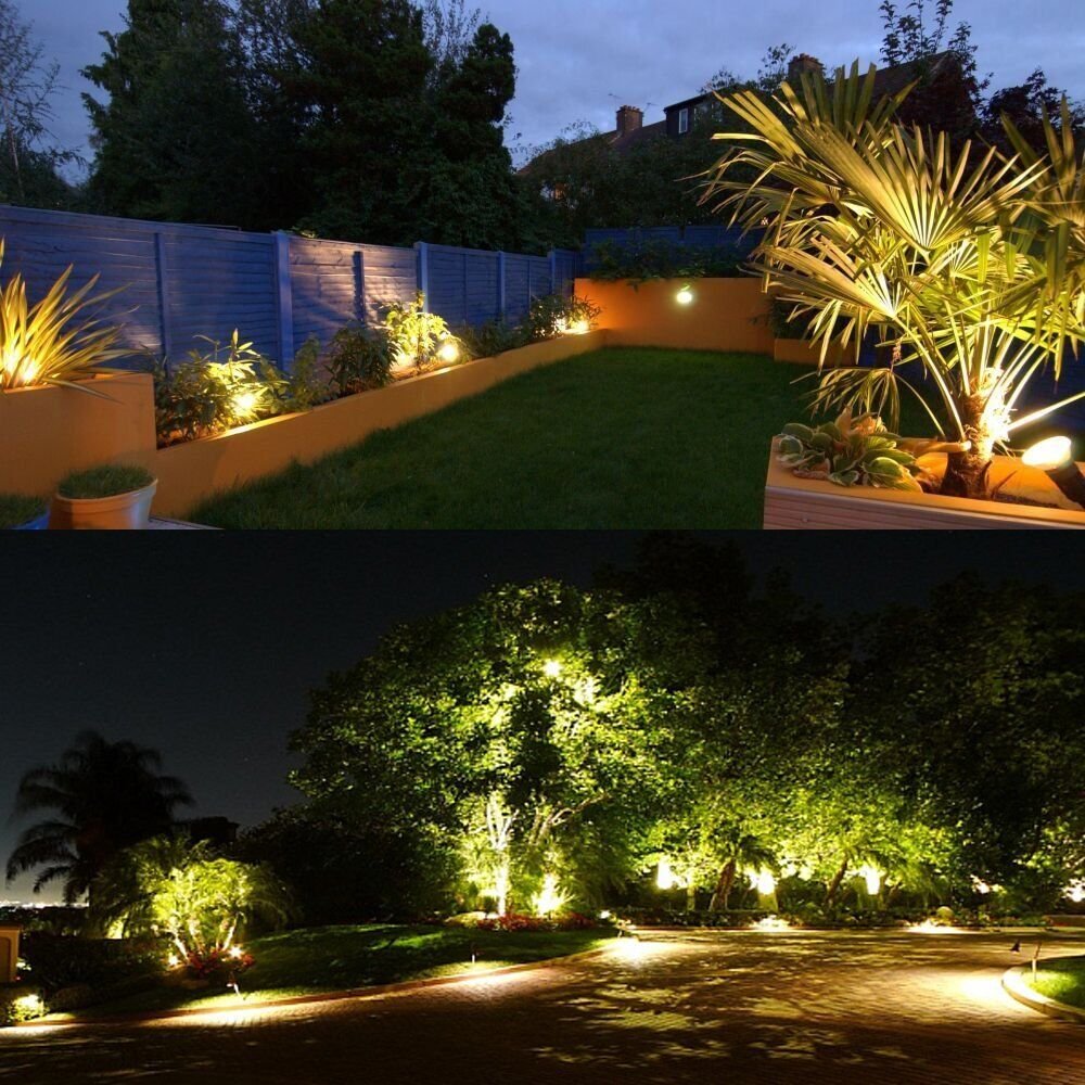 RGB Music Mobile Controlled LED Landscape Lights LED Garden Pathway Lights Walls Trees Outdoor Spotlight with Spike Stand Garden