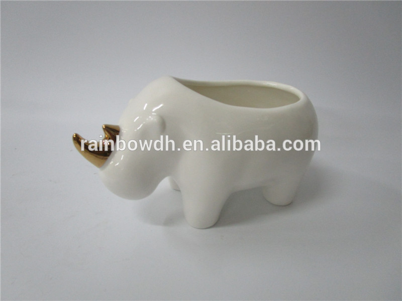 Wholesale ceramic animal flower pots for home decor