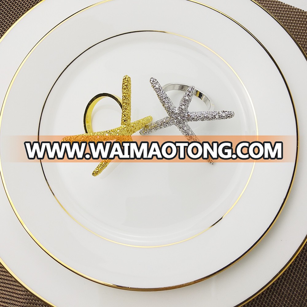 cheap gold plated seastar napkin ring