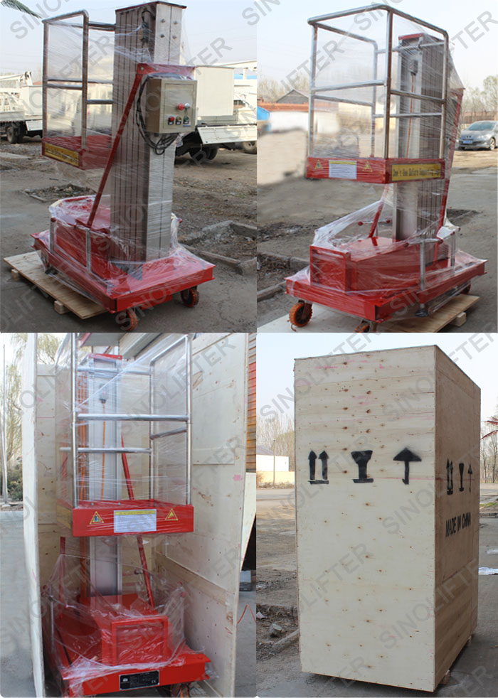 20 ft single mast aluminium hydraulic lift