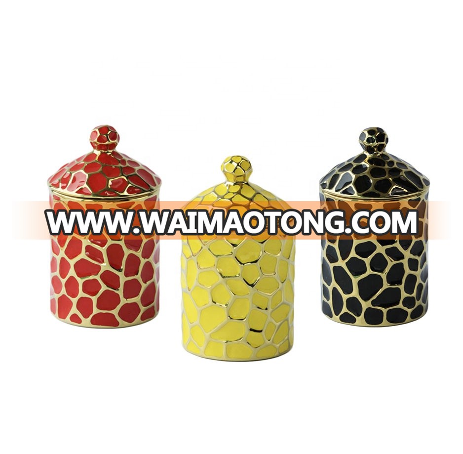 Wholesale Cheap Marble Ceramic Jar Porcelain Storage Jar With Custom Lid