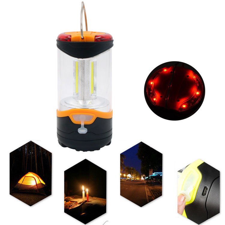 Ningbo Portable Red Lamp Rechargeable Camps Emergency Hiking Lanterns Light Tents Camping Lights Outdoor Rechargeable Lantern