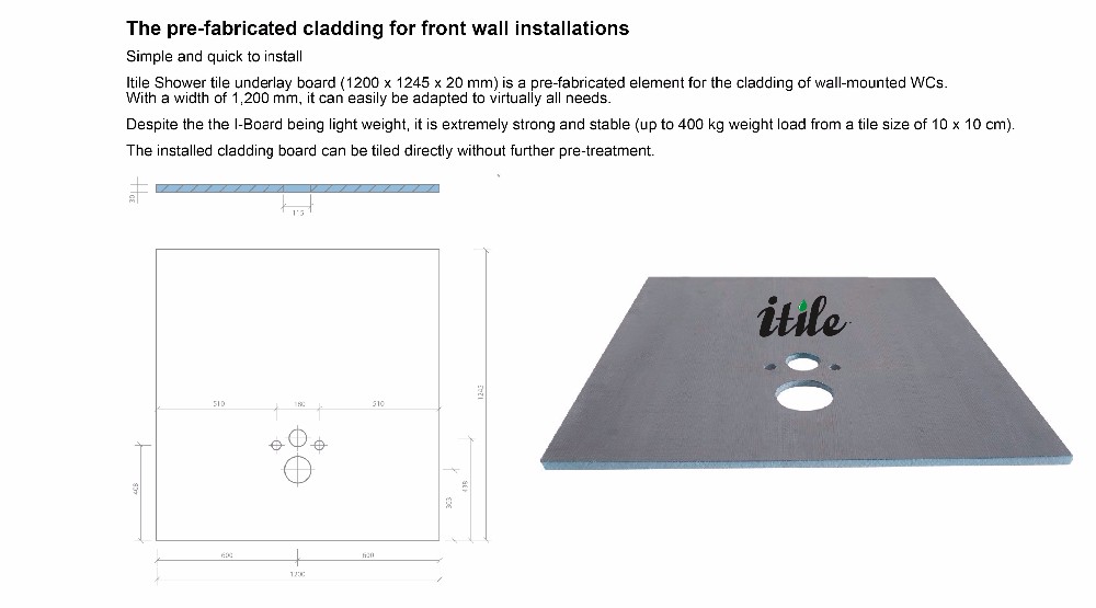 Offset/central drain XPS Shower Tray Board