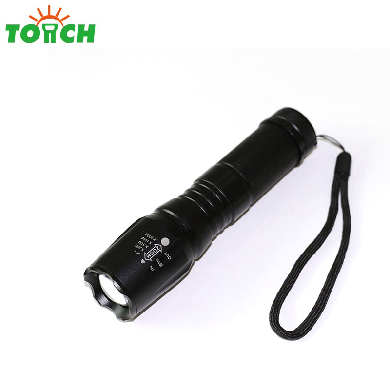 High brightness rechargeable kit led flashlight waterproof zoom focus led handheld torch for 26650 18650 AAA battery