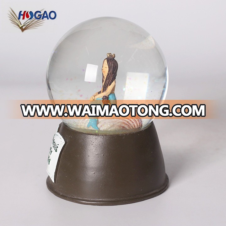 Cheap items to sell OEM resin mermaid figurine snow dome