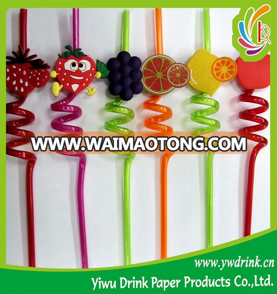 Food Grade Flexible Bend Plastic PP Drink Fruit Straw Assorted colors