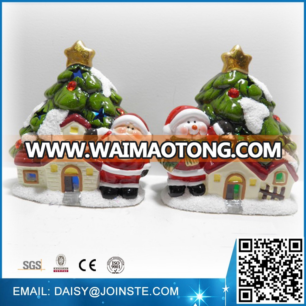 christmas led tree,ceramic christmas decors with light