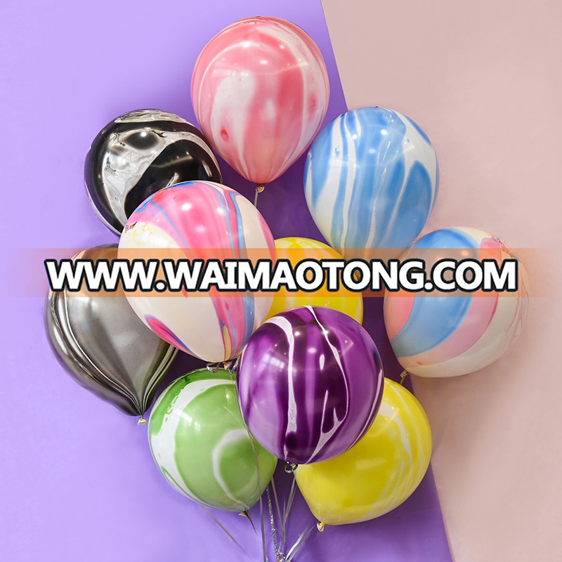 12 Inch Unicorn Party Multicolour Marble Latex Balloon Pack For Unicorn Party and Birthday and Wedding Party Decorations