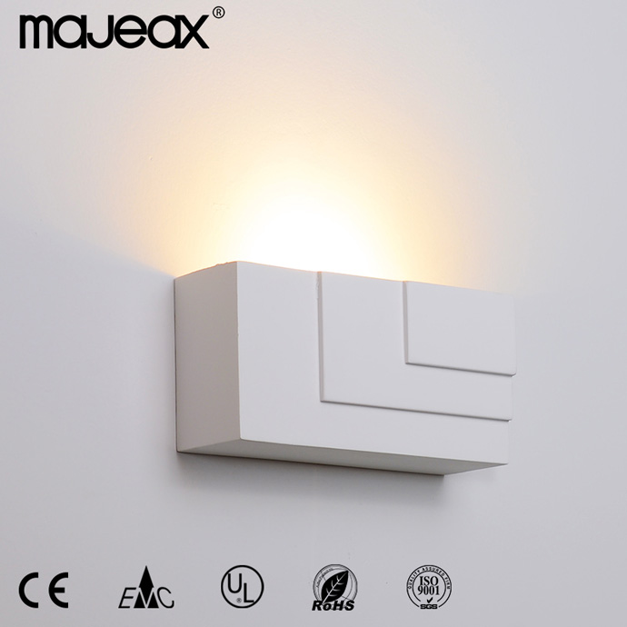 indoor square simple design small size gypsum plaster surface mounting led wall Lamp light for home hotel bedroom decoration