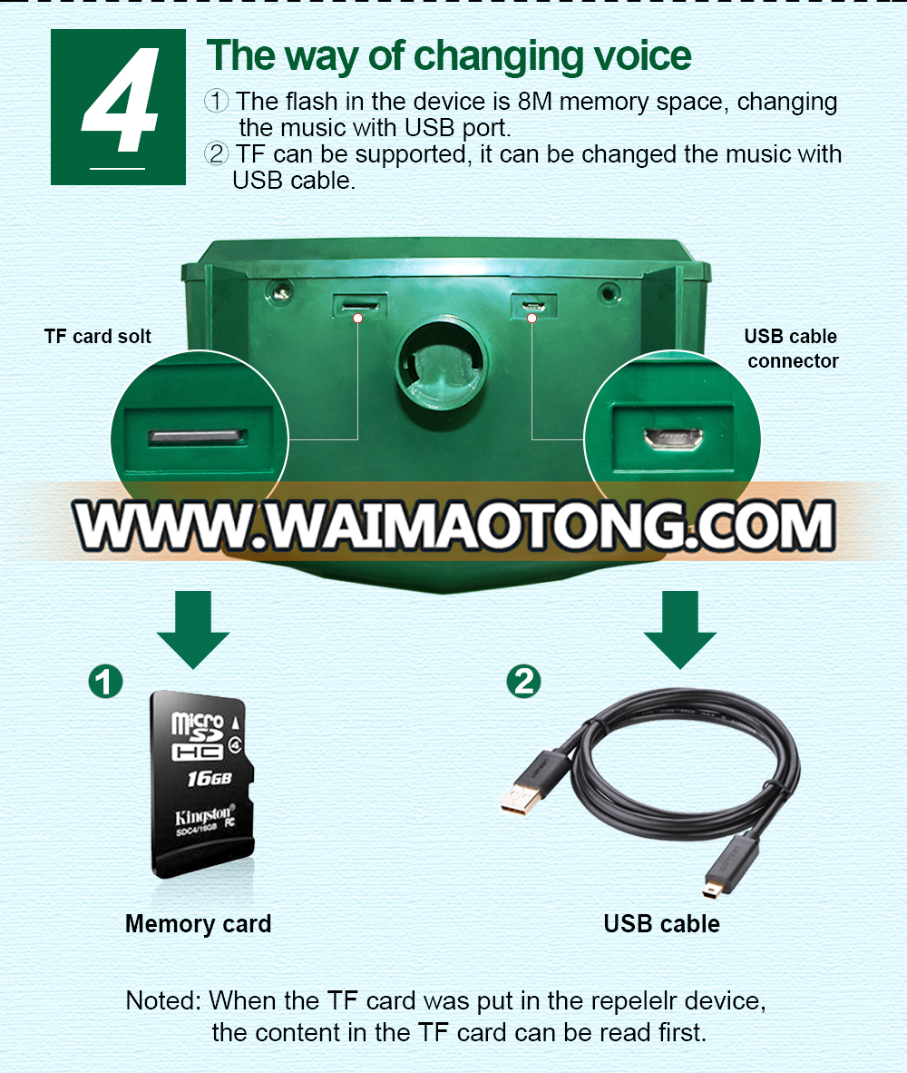 Solar ultrasonic monkey bird repeller wild pig repellent for Garden