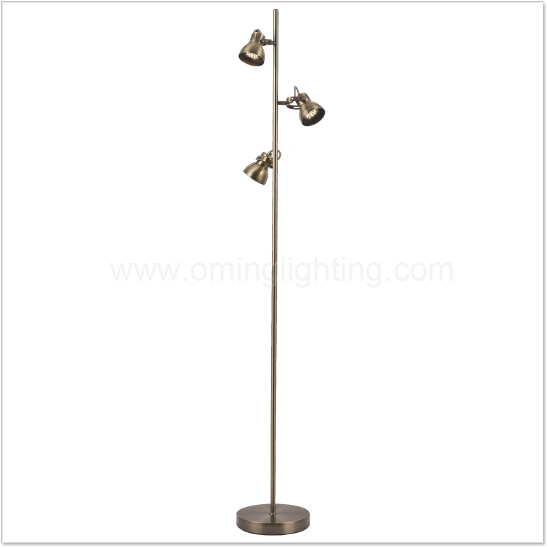 Wholesale Guangzhou 3 lights Gu10 brass antique floor lamp/spot light vintage floor lamp