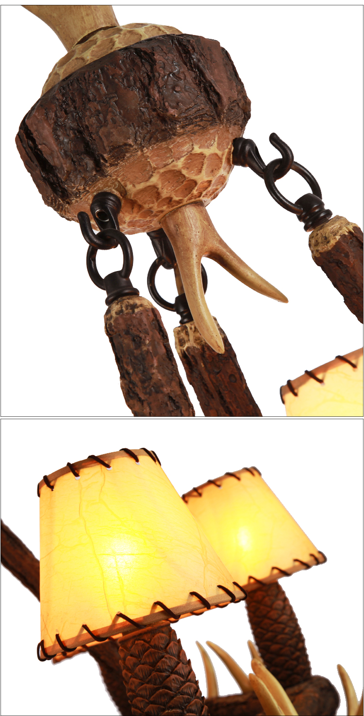 Artificial Resin American Country Style Antler Chandelier