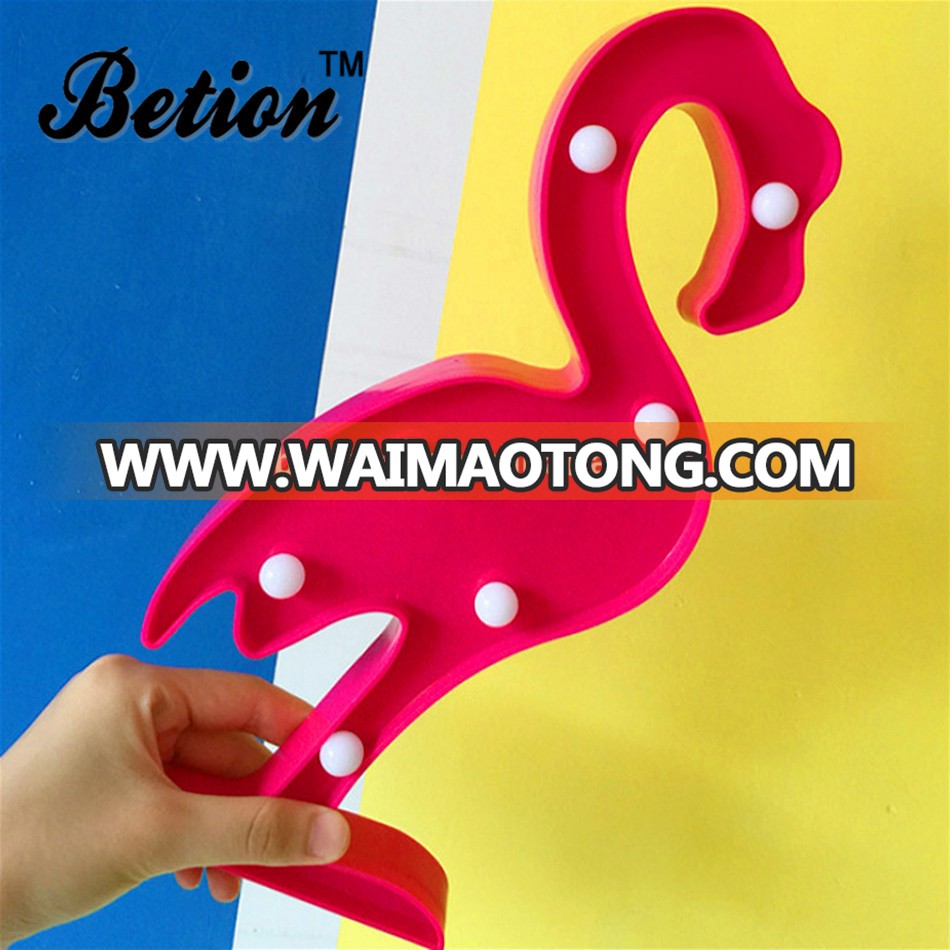 Led Flamingo Cactus Night Light Kids Room Decoration Boys Girls Room Decorate Plastic Led Marquee Sign Light Light Up