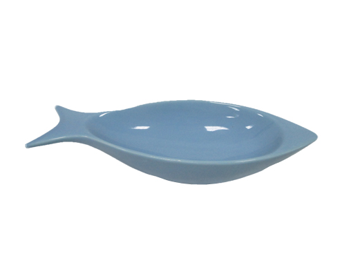 New Design fish shape Blue Ceramic Snack Plate