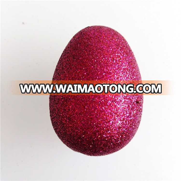 plastic easter eggs with colorful glitter