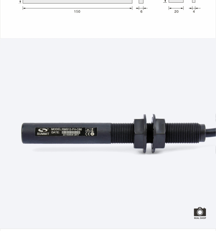 RMS12-PH-C60 China leading manufacturer plastic half threaded magnetic reed sensor limit switch