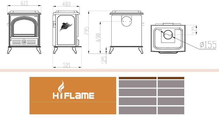 HF717 Elessar 12kw wood burning stove