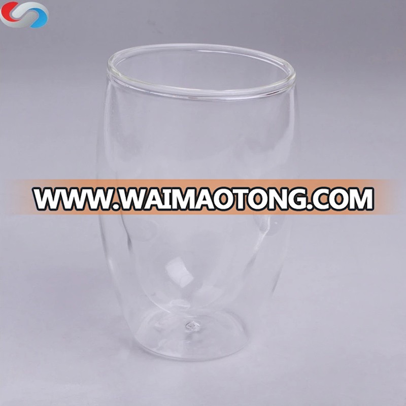 New Design 450ml Double Wall Borosilicate Glass Cup For Coffee And Milk