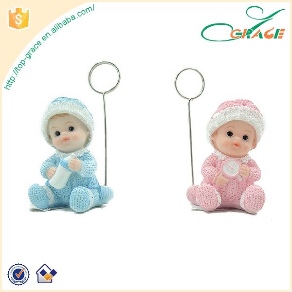 Customized Fancy Polyresin Metal Clip Newborn Baby Souvenirs