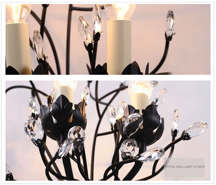 W-0718 Luxury indoor Fancy Art Decoration Crystal Wall Lamp sconce Lighting