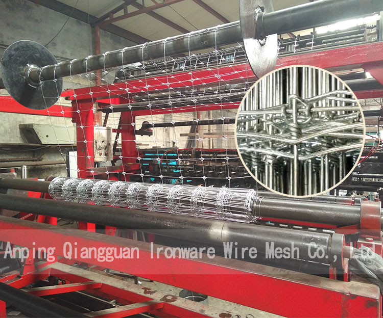 automatic hinge joint fixed knot grassland field fence making machine