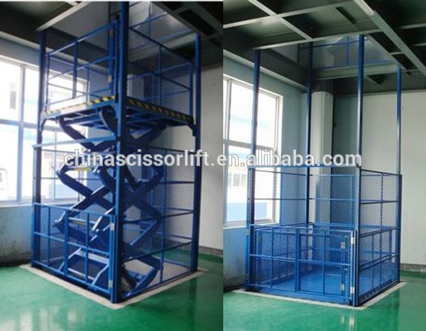 Hydraulic man lift Stationary cargo scissor elevator