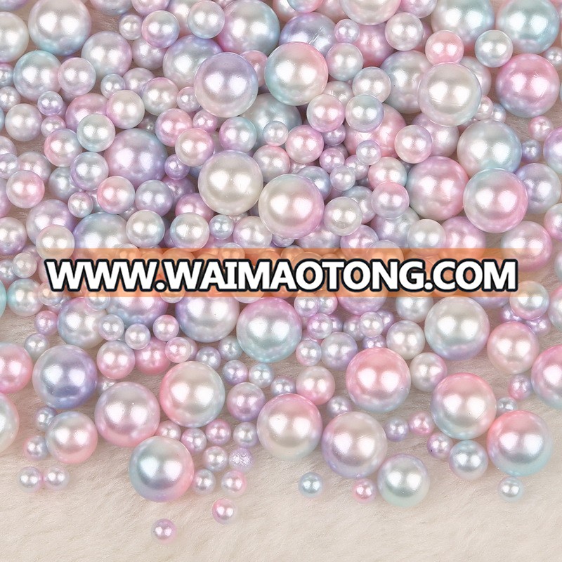 Mixed Color No Hole ABS Round Pearls Imitation Pearl Beads