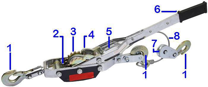 New 2T hand cable puller with double gear double hook