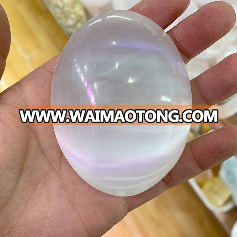 Natural White Selenite egg Crystal Clear Gypsum egg for sale