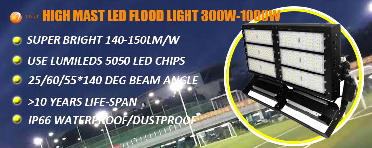 High lumen slim Ip65 Waterproof outdoor stadium area high mast lighting work site lamp 400w 300w smd led light floodlight