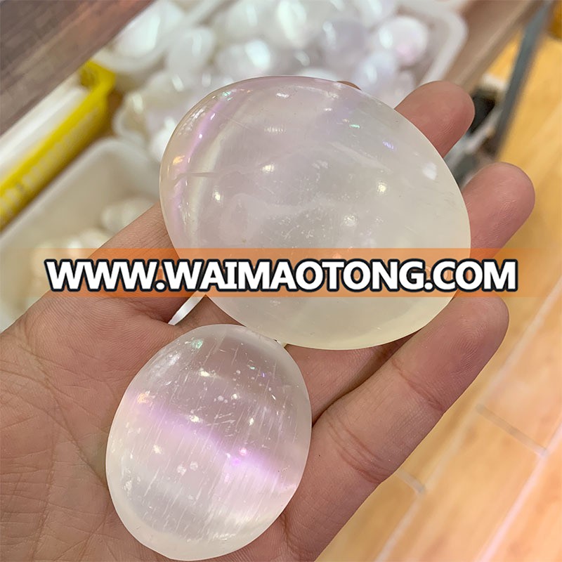 Natural White Selenite egg Crystal Clear Gypsum egg for sale